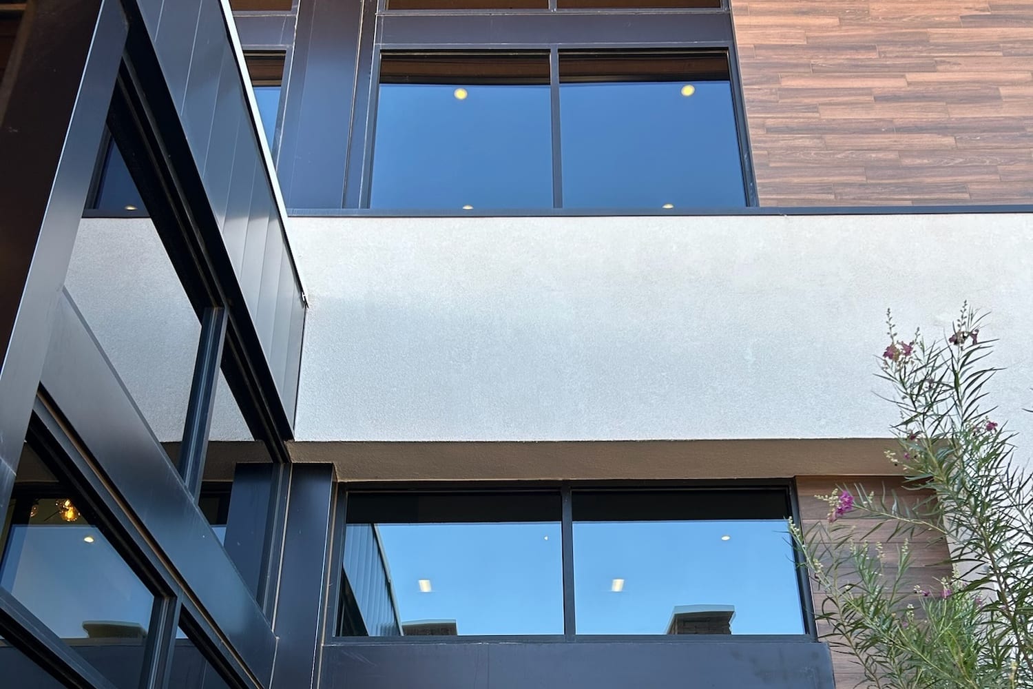 Modern St. George office building with tinted curtain-wall glass